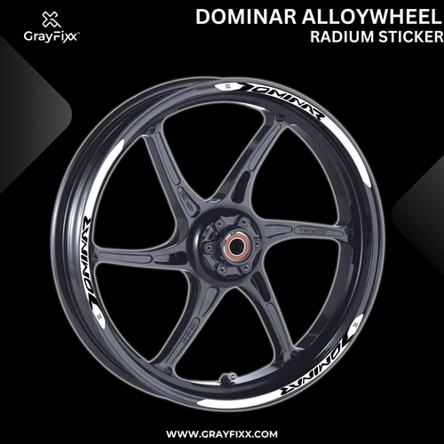 Alloy Wheel Radium Sticker For Dominar 250/400 | Made In Premium Radium With FPF(Fade Protection Film), Water Proof, Precut Sticker, Pack Of 12